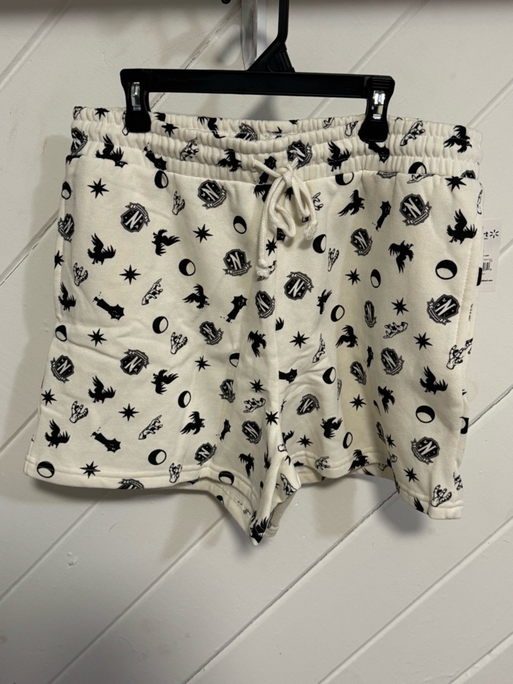 Black & White Printed Athletic Lounge Shorts